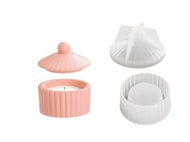 Molde silicona mini pote rayado